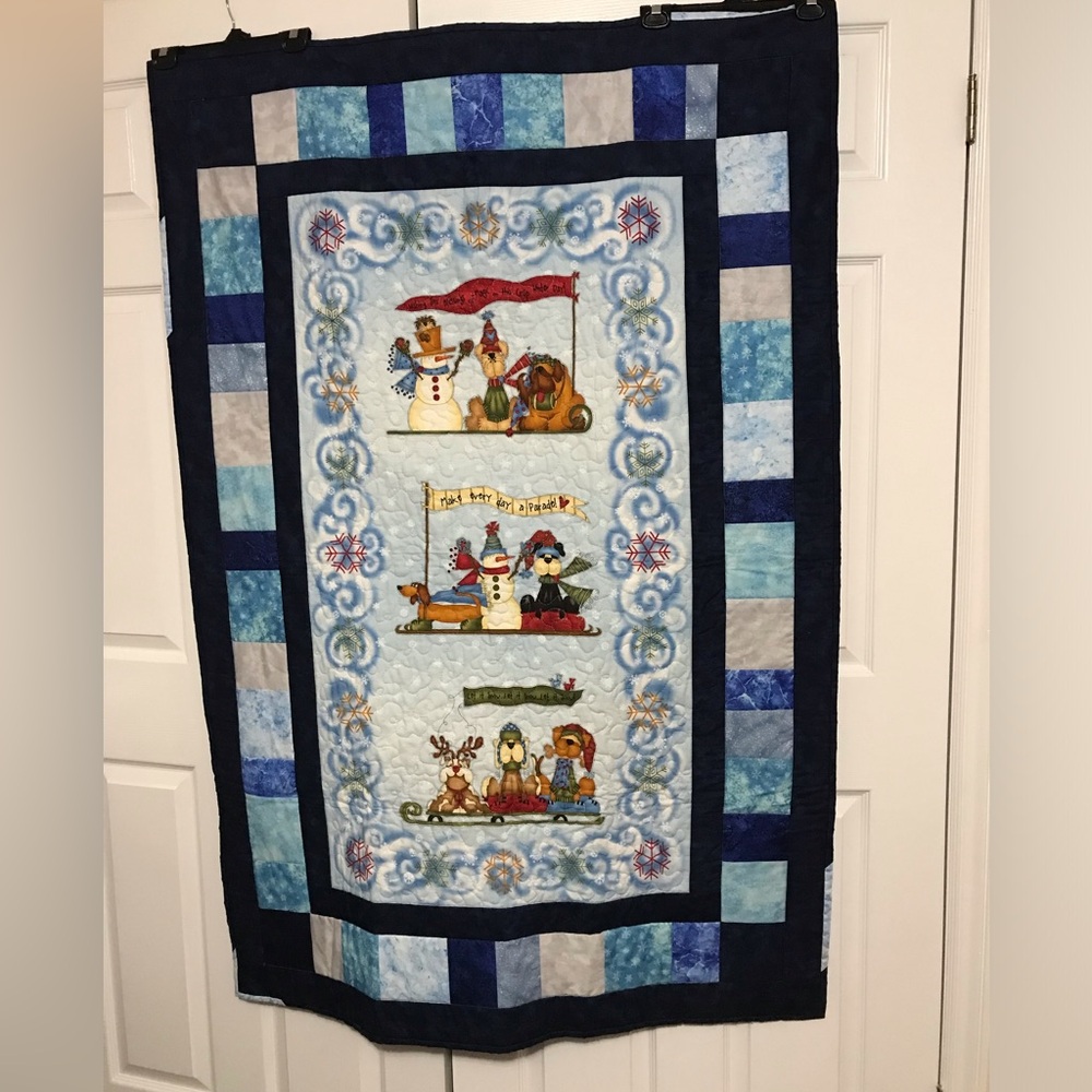 Christmas Quilt - Homemade - Reversible - 39.5” x 57.5”